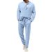 Men's Clothing Foreign Trade Hot Sale 2025 Spring And Autumn Men's Solid Color Casual T Shirt Long Sleeved Shirt Trousers Suit_viptrois.com