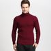 Men's Slim Fit Turtleneck Sweater – Korean Style Winter Knit Pullover (40% Wool Blend) – Stretchable & Thermal High Neck For Cold Weather (M-XXXL)_viptrois.com