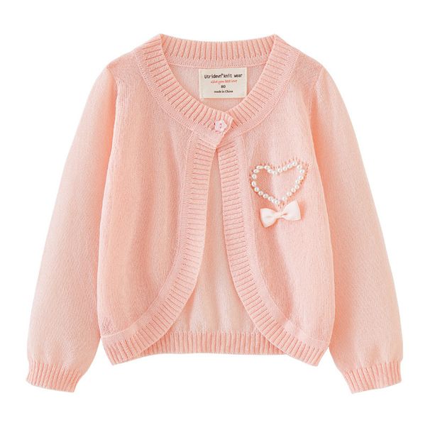 Linen Girls Knitted Cardigan Thin Coat Children's Sun Protection Air Conditioning Shirt Small Children's Shawl Summer One Piece Delivery_viptrois.com