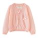Linen Girls Knitted Cardigan Thin Coat Children's Sun Protection Air Conditioning Shirt Small Children's Shawl Summer One Piece Delivery_viptrois.com