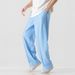 Men's Casual Linen-Blend Pants - Straight Leg, Relaxed Fit, Breathable & Lightweight For Everyday Wear (S-XXXL, 8 Colors)_viptrois.com