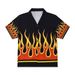 Men's Clothing INS High Street Retro Light Luxury Shirt Short Sleeve Men Spring And Summer Teenagers Leisure Flame Cuban Collar Shirt_viptrois.com