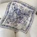 Cotton Linen Korean Style Small Square Velvet Print Universal Outerwear Ins Headscarf Silk Scarf For Women_viptrois.com