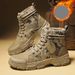 Men's Shoes Cotton Shoes Plus Velvet Winter Warm Camouflage Work Boots Sports Casual Wear Resistant Trendy Shoes_viptrois.com