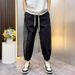 Men's Summer Striped Jogger Pants Lightweight Breathable Slim Fit with Adjustable Drawstring Streetwear Style with Contrast Panels_viptrois.com