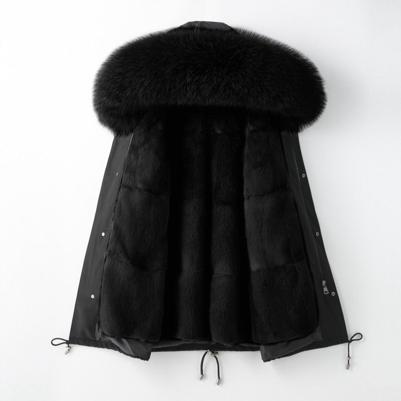 Men's Clothing Premium Mink Fur-Lined Parka Coat For Men - Detachable Hood Winter Jacket With Real Mink Inner, Slim Fit Mid-Length Outerwear_viptrois.com