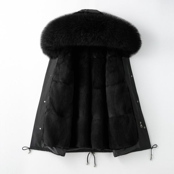Men's Clothing Premium Mink Fur-Lined Parka Coat For Men - Detachable Hood Winter Jacket With Real Mink Inner, Slim Fit Mid-Length Outerwear_viptrois.com