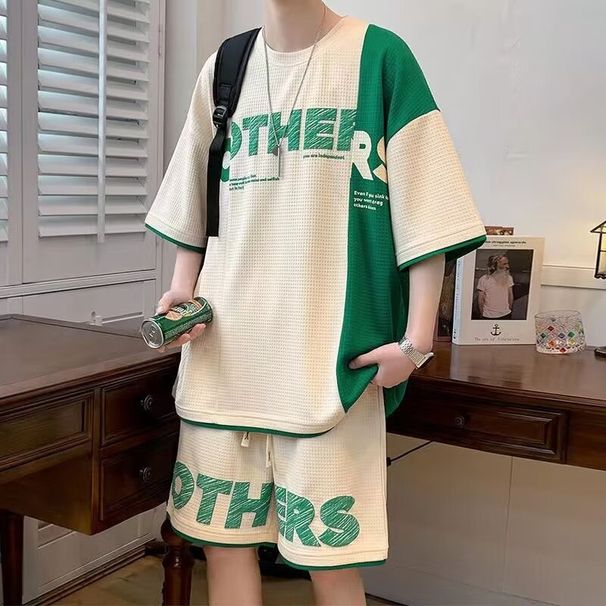 Shirt Less Clothing Sportswear Men's Summer Basketball Shirt Casual Shorts Two-Piece Set Korean Version Trendy Short_viptrois.com