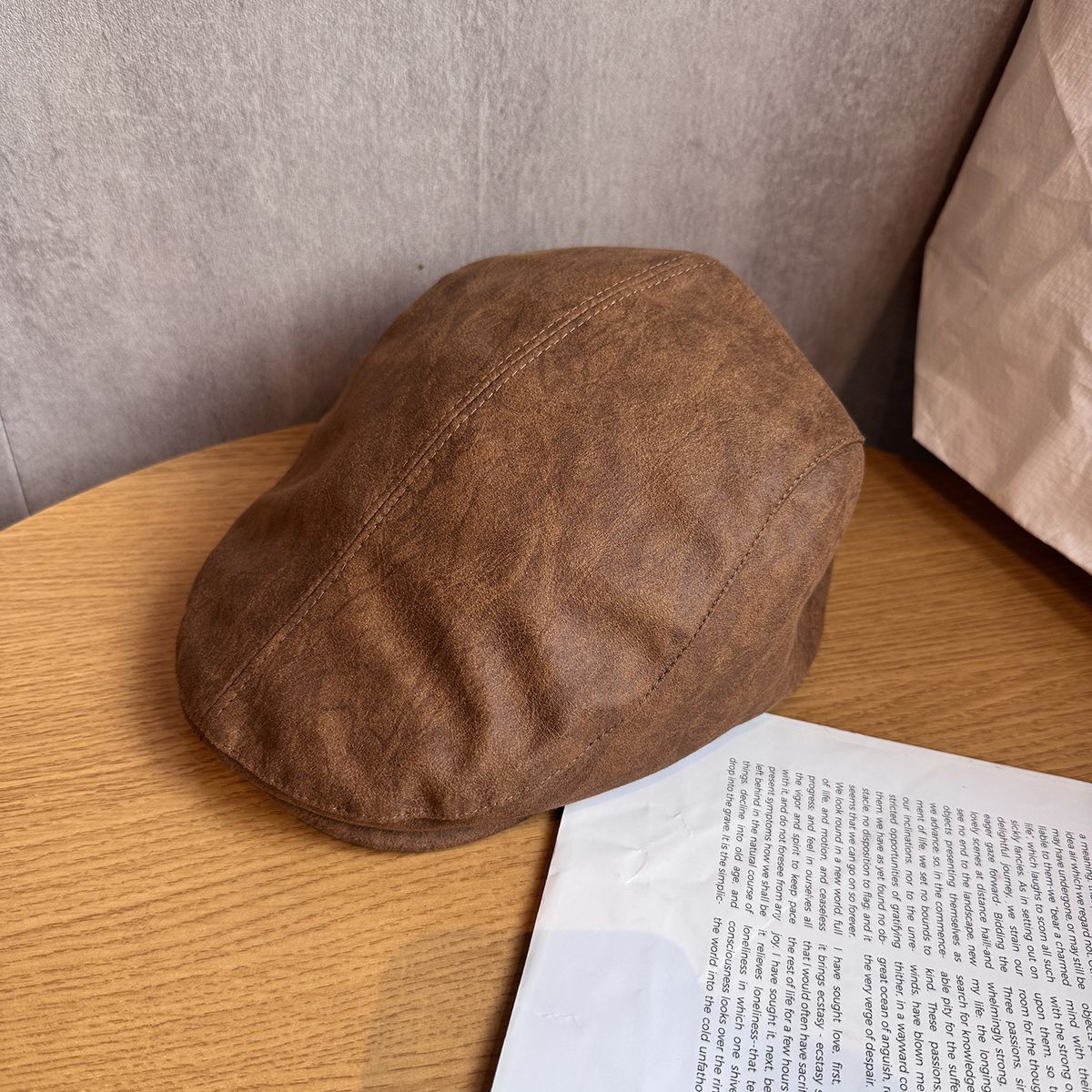 Women's Hats Retro Suede Backwards Forward Hat For Women Summer Versatile Hot Girl Personality Niche Face Small Beret Hat_viptrois.com