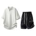 Men's Trendy Half Zip T-Shirt Short Sleeved Casual Tie Dye Loose Fit plus Size Summer Workwear Sportswear Set_viptrois.com