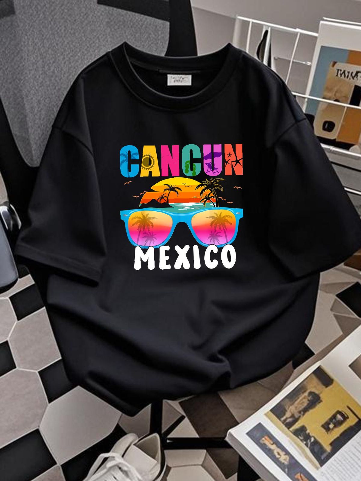 CANCUN MEXICO Vacation Beach Matching Family Group T Shirt Versatile Streetwear Comfortable Homme Soft Graphic Summer Casual Breathable Unisex_viptrois.com