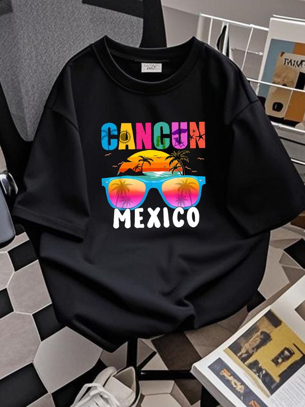 CANCUN MEXICO Vacation Beach Matching Family Group T Shirt Versatile Streetwear Comfortable Homme Soft Graphic Summer Casual Breathable Unisex_viptrois.com