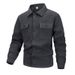 Men's Fleece-Lined Flannel Shirt Jacket, Casual Button-Up With Multiple Pockets (Black, Dark Gray) – Sizes S-3XL_viptrois.com