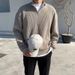 Men's Half-Zip Stand Collar Sweater – Lightweight Loose Fit Knit Pullover (4 Classic Colors, M-XXXL)_viptrois.com