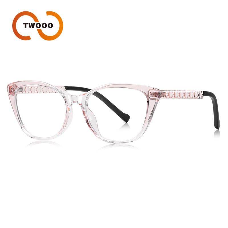Two Circles New Cat Eye TR90 Plain Glasses Ladies Butterfly Frame Plain Glasses Frame LS019_viptrois.com