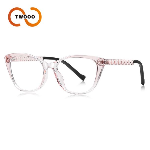 Two Circles New Cat Eye TR90 Plain Glasses Ladies Butterfly Frame Plain Glasses Frame LS019_viptrois.com