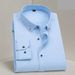 Men's Clothing Elastic Wrinkle Free White Button Down Shirt For Men Long Sleeved Business Casual Non Iron_viptrois.com