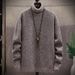 Men's Fleece Mock Neck Pullover Sweater - Soft Thermal Knit Base Layer, Solid Color Slim Fit Casual Top For Winter_viptrois.com