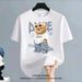 【DORAE】Unisex Oversized T-shirt (100% Cotton) Off-White ("Hip Hop Teddy Bear" Print & Trendy Street Casual Design) – Casual Style For Everyday Casual_viptrois.com