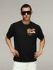 Men's 100% Cotton Short Sleeve T-Shirt With Cartoon Dog Letter "AB" Logo, Casual Loose Fit, Streetwear Style_viptrois.com