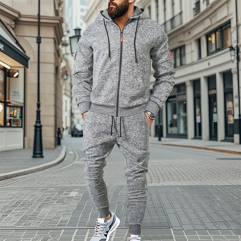 Men’s Fleece-Lined Hooded Sweatshirt & Jogger Pants Set – Lightweight & Comfortable (Sizes S-XXXL)_viptrois.com