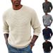 Men's British-Style Knit Sweater – Premium Acrylic Crewneck Pullover With Ribbed Hem (S-3XL, 6 Colors) | Relaxed Fit Long Sleeve Casual Top_viptrois.com