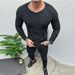 Autumn And Winter Solid Color Simple Slim Long Sleeved Round Neck Pullover Sweater Men Wholesale_viptrois.com