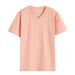 210g Men's Summer Pure Cotton Solid-color Chicken Heart Neck Base Layer, Loose Half-sleeve T-shirt, Japanese Style_viptrois.com
