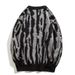 2026 High Quality Japanese Harajuku Lazy Style Knitwear Pullovers Women/Men Round Collar Zebra-Like Irregular Stripes Long Sleeve Loose Thick Sweater_viptrois.com