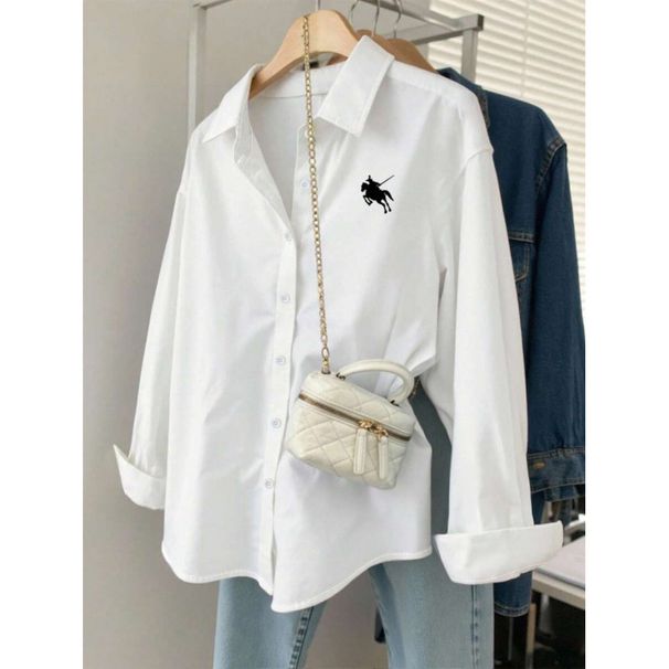 Elegant Oversized Blouse With Drop Shoulder & Single Button Closure – Soft Stretch Fabric, Flattering Fit For Women, Versatile Casual Wear_viptrois.com