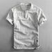 Men's Clothing Summer Thin Men's Cotton And Linen Casual Stand Up Collar Short Sleeved T Shirt Loose Casual Short Sleeved Pullover Linen Shirt_viptrois.com