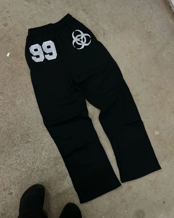 Men's Clothing Casual Trend Sports Pants Men and Women Loose Wide Leg High Waist Hip Hop Letter Print Pants_viptrois.com