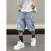 Men's Clothing American Style Washed Distressed Denim Shorts Summer Loose Fit Plus Size Retro Casual Five Point Pants_viptrois.com