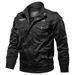 Men's Casual Work Jacket - Lightweight Cotton Spring Autumn Coat With Zipper, Loose Fit, Stand Collar (Khaki, Green, Black) - Sizes 4XL-6XL_viptrois.com