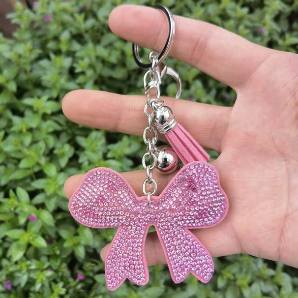 Creative New Diamond Bow Keychain Hot Diamond Leather Ladies Bag Pendant Accessories Small Gifts_viptrois.com