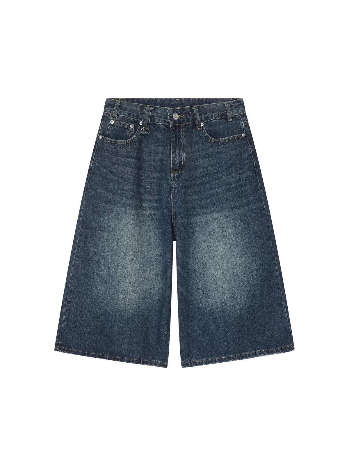 Vintage Washed Denim Shorts For Men – Relaxed Fit, Mid-Length, Straight Leg – Retro Summer Casual Shorts (Multiple Colors & Sizes)_viptrois.com
