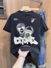 New T-shirt Cartoon Men's Summer Trend Short-sleeved Versatile Pure Cotton Trendy Brand Round Neck Loose Top Half Sleeve_viptrois.com