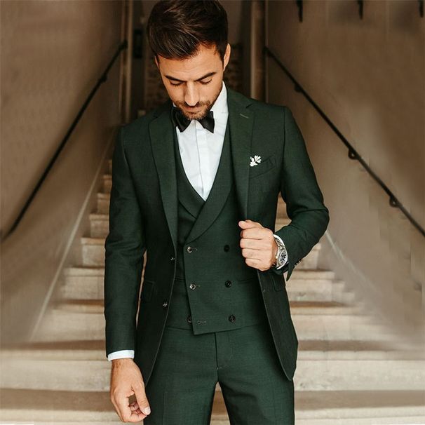 Men's Clothing suits men's three piece suits business casual wedding groom best man suits slim formal suits_viptrois.com