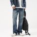Men's Clothing Nostalgic Micro Flared Jeans Men's Autumn And Winter Retro Drape Washed Pants Loose Casual High Street Straight_viptrois.com
