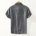 Men's Clothing Casual Artistic Simple Large Size Breathable Cotton And Linen Shirt Ramie Shirt Lapel Short Sleeve_viptrois.com