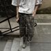 Men's Clothing Retro Destroyed Washed Pocket Workwear Camouflage Cropped Pants Men And Women Trendy Loose Casual Straight Shorts_viptrois.com
