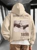 Men's Clothing European Size Brooklyn Letter Print Hoodie Loose Pullover Top Factory Wholesale_viptrois.com