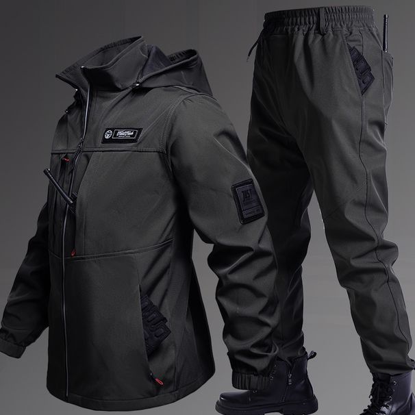 Men's Waterproof Fleece-Lined Winter Jacket With Hood - Windproof Thermal Outdoor Work Coat For Hiking, Camping & Heavy Duty_viptrois.com