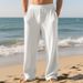 Spring And Autumn Jacquard Striped Wide Leg Pants Casual Loose Pit Drawstring Straight Large Size Men's Pants_viptrois.com
