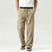 Men's Clothing Men's Plus Size Linen Trousers Wide Leg Casual Straight Leg Drape Breathable Summer For Formal & Casual For Men_viptrois.com