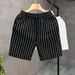 Men's Clothing Summer Men's Fashion Striped Shorts Men's Slim Fit Comfortable Breathable Outer Wear Casual Shorts_viptrois.com