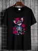 Mexican Sugar Skull Chihuahua Dia De Los Muertos Halloween Black Cotton T-Shirt Unisex Comfortable Summer Soft Graphic Breathable Slightly_viptrois.com