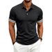 Men's Clothing Men's Summer Shirt Button Down Collar Sporty Casual Color Blocking Short Sleeves T-Shirt For Formal & Casual_viptrois.com