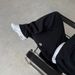 European And American Retro Y2k Street Trend Hip Hop Casual Elastic Waist Zipper Loose Solid Color Sports Casual Pants_viptrois.com