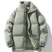 Men's Winter Padded Jacket Warm Thickened Polyester Coat Stand Collar Casual Streetwear_viptrois.com